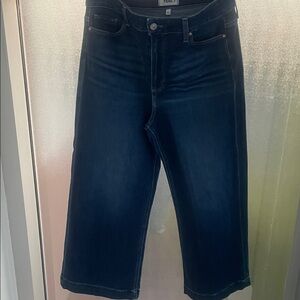 PAIGE Anessa Dark Blue Flare & Wide Leg Jeans